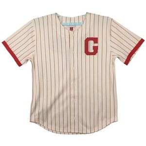 Georgia Bulldogs Mitchell & Ness NCAA Large Jersey Button Up Shirt Cream Red NWT